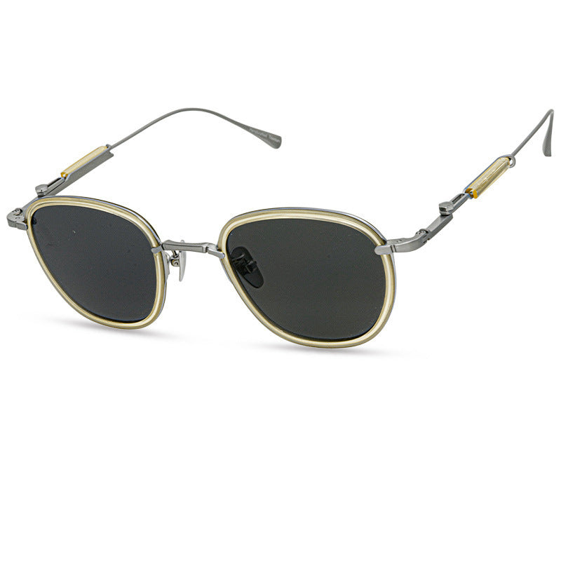 3 Classic Polarized Pure Titanium Polygon Frame Sunglasses