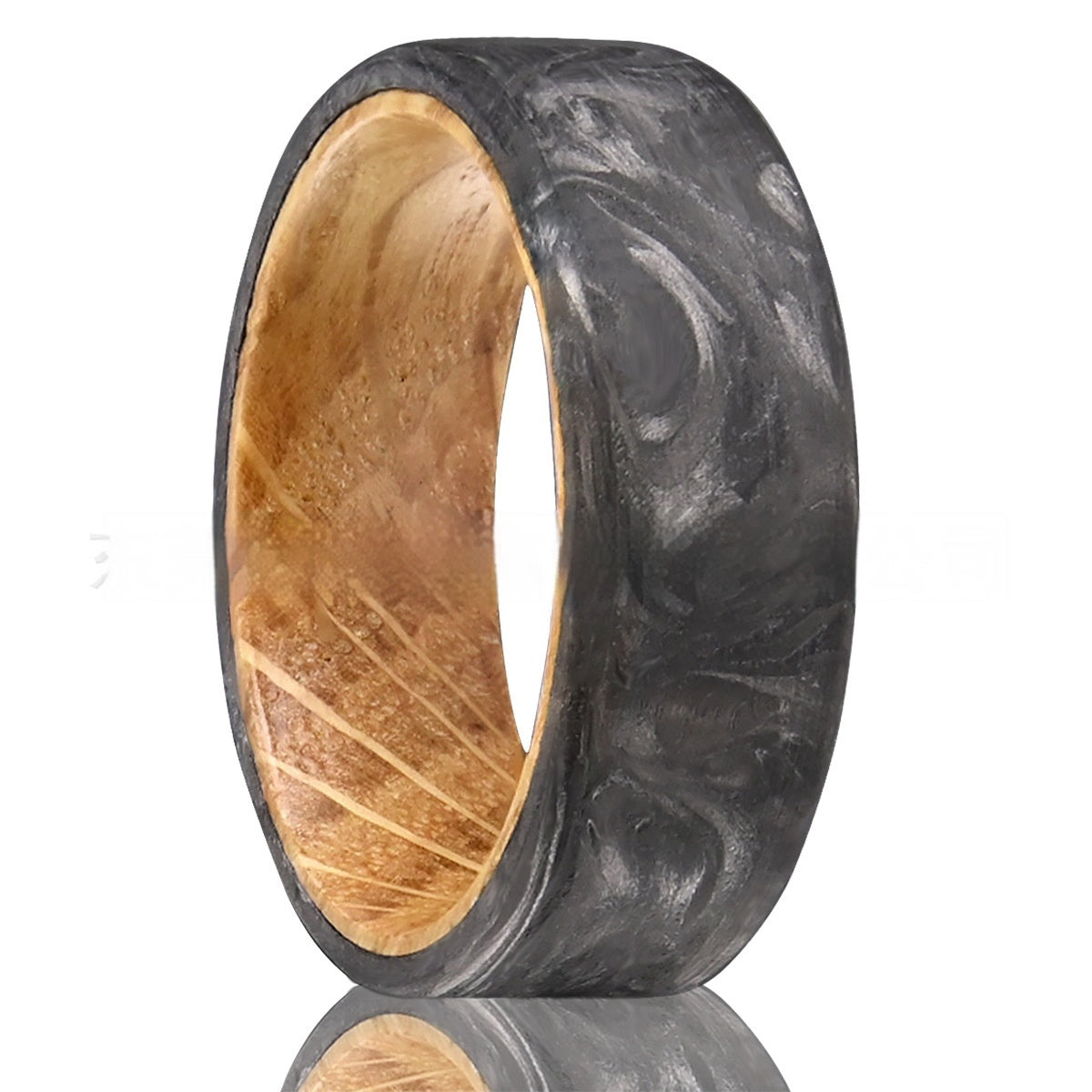 Wine Barrel Wood And Carbon Fiber Ring