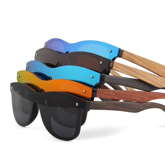 Shield Plus Wayfarer design/ single front lense Wood Glasses. Nice.