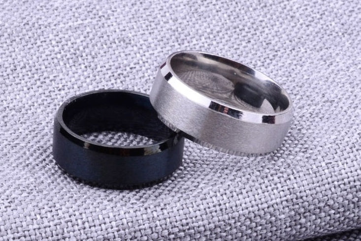 Black or Silver Tungsten Rings