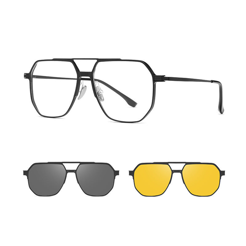 Aluminum Magnesium Alloys Aviators with Interchangeable Face Lenses