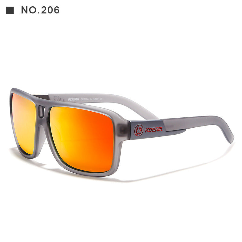 3   Square Sports Polarized Sunglasses European And American Colorful Big Frame Cycling Glasses