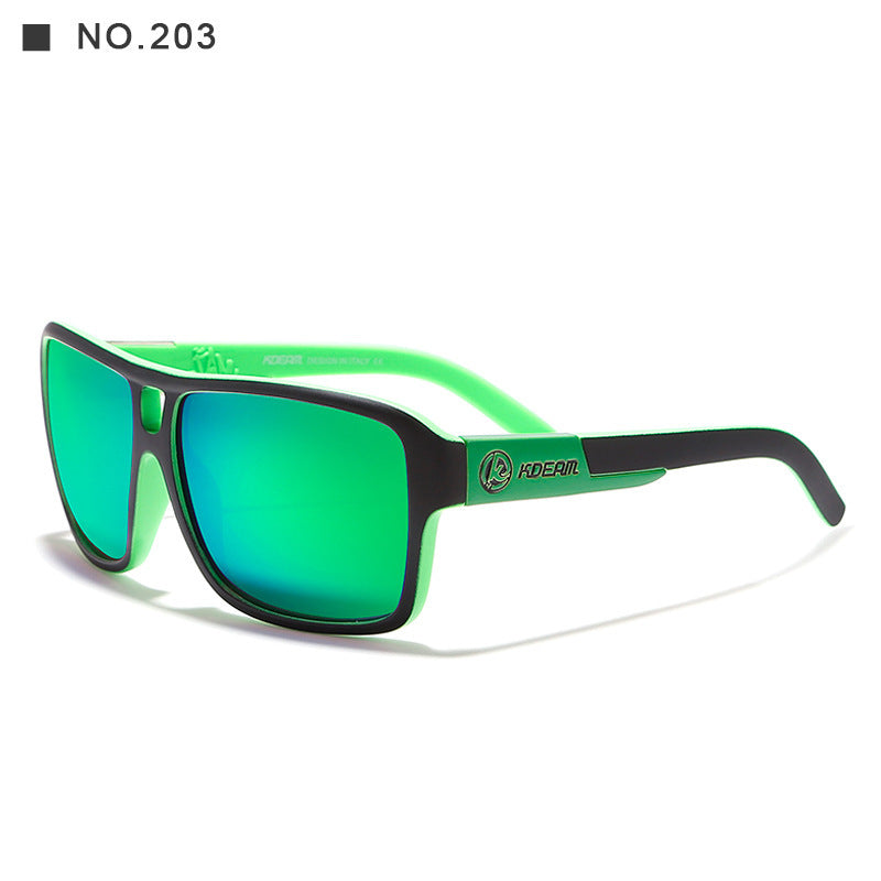 3   Square Sports Polarized Sunglasses European And American Colorful Big Frame Cycling Glasses