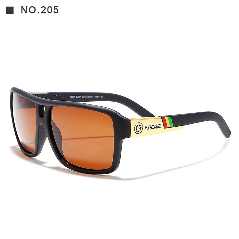 3   Square Sports Polarized Sunglasses European And American Colorful Big Frame Cycling Glasses