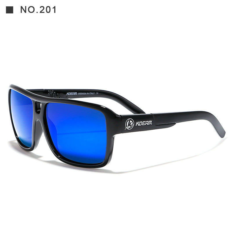 3   Square Sports Polarized Sunglasses European And American Colorful Big Frame Cycling Glasses