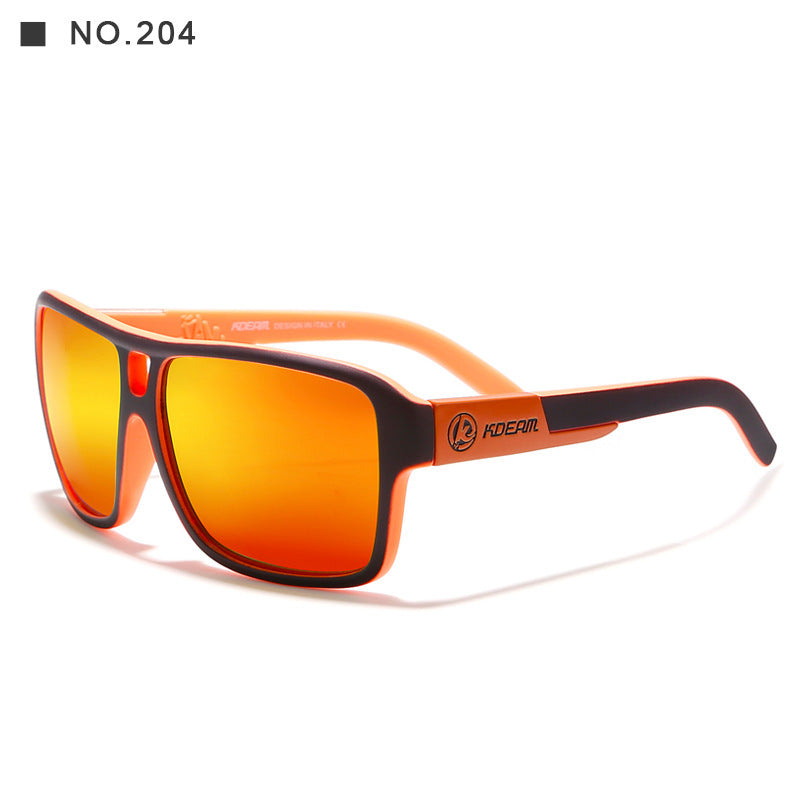 3   Square Sports Polarized Sunglasses European And American Colorful Big Frame Cycling Glasses