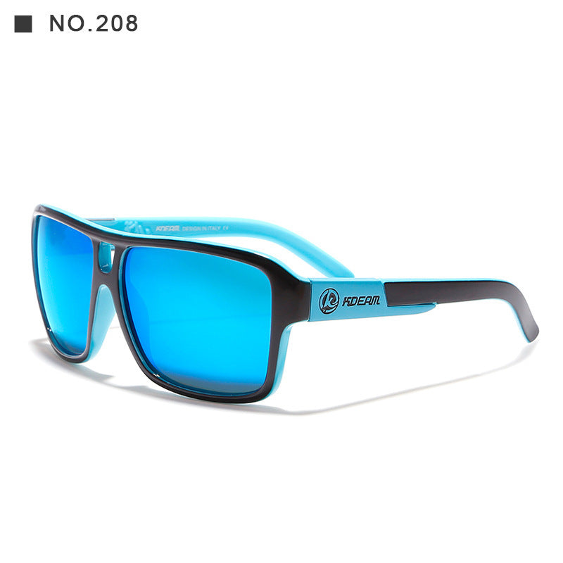 3   Square Sports Polarized Sunglasses European And American Colorful Big Frame Cycling Glasses