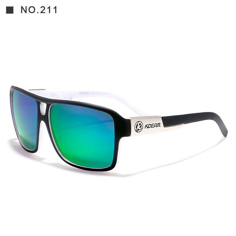 3   Square Sports Polarized Sunglasses European And American Colorful Big Frame Cycling Glasses
