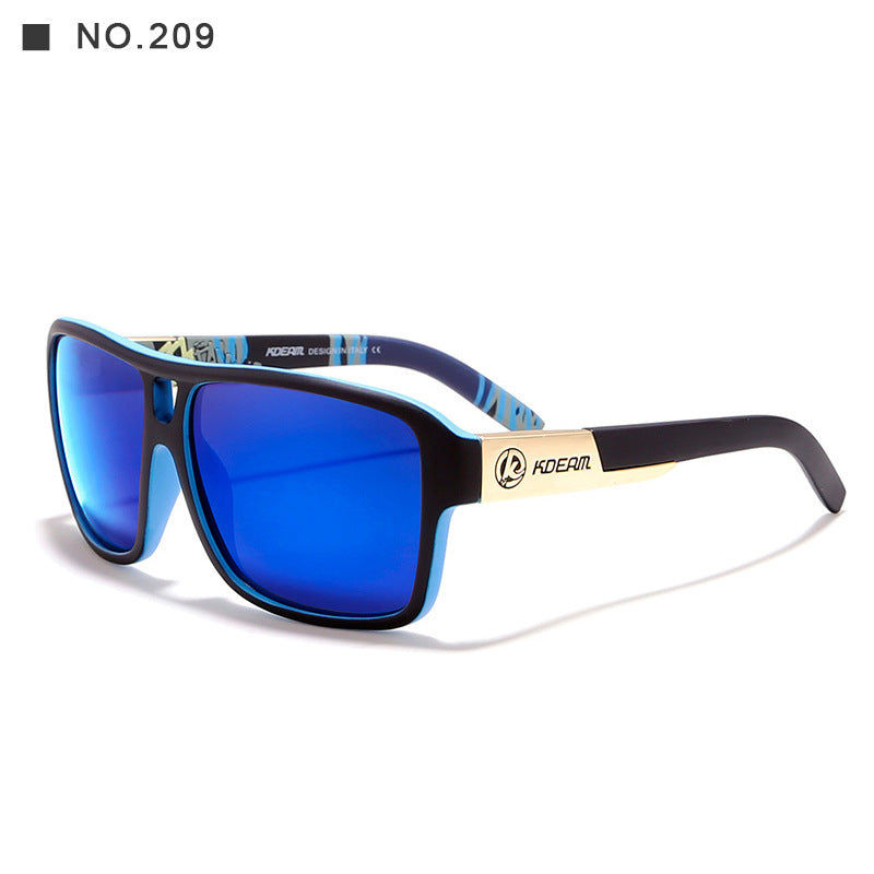 3   Square Sports Polarized Sunglasses European And American Colorful Big Frame Cycling Glasses
