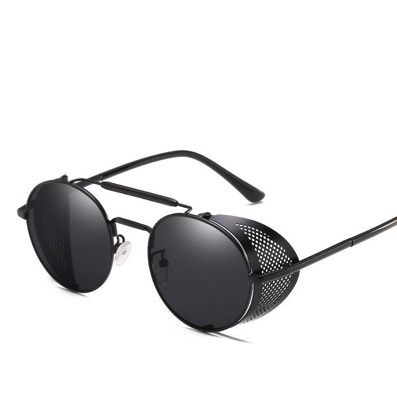 European And American New Style Steampunk Personality Windshield Round Retro Color Film Reflective Sunglasses