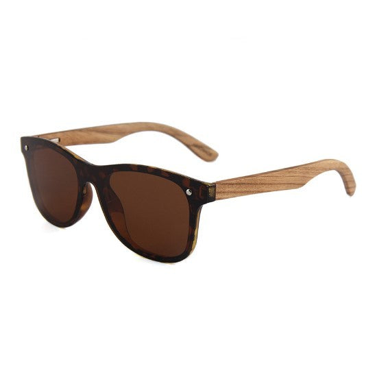 Shield Plus Wayfarer design/ single front lense Wood Glasses. Nice.