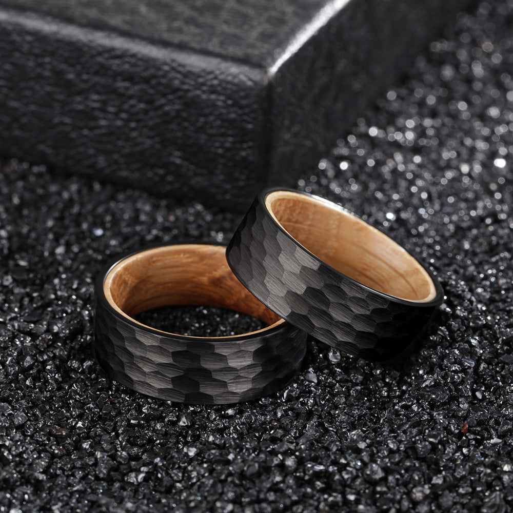 Scratch Resistant Ring With Barrel Wood