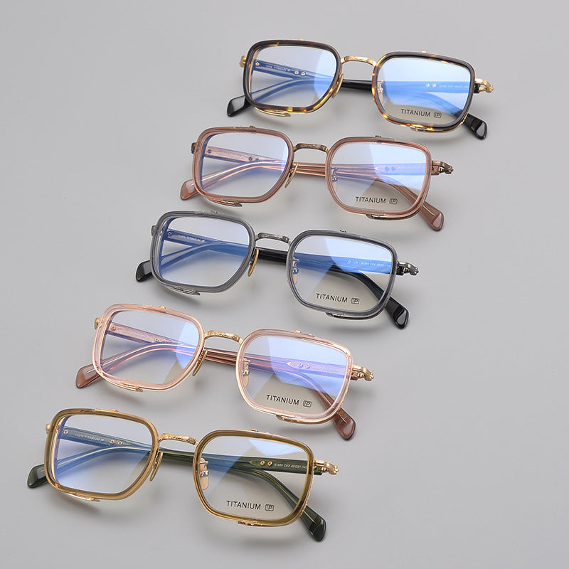 3    Plate B Titanium Business Retro Craft Glasses