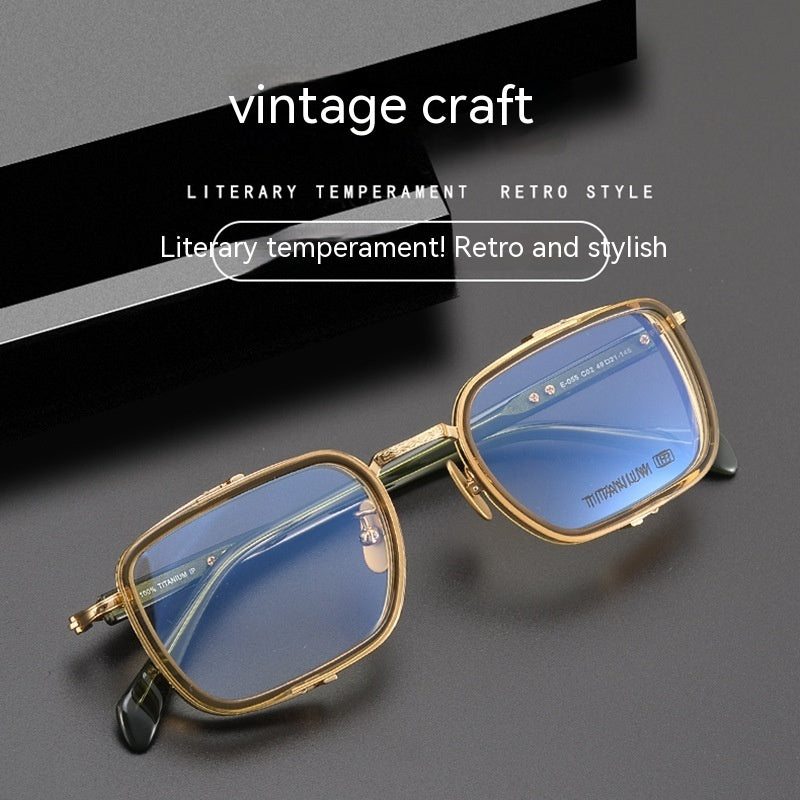3    Plate B Titanium Business Retro Craft Glasses