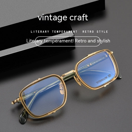 3    Plate B Titanium Business Retro Craft Glasses