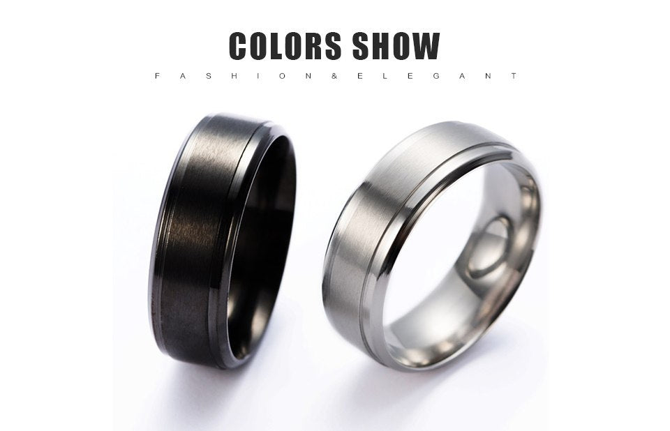 Black or Silver Tungsten Rings