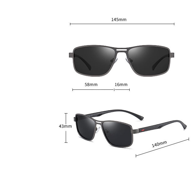 Metal frame Dual bridge square style Sunglasses