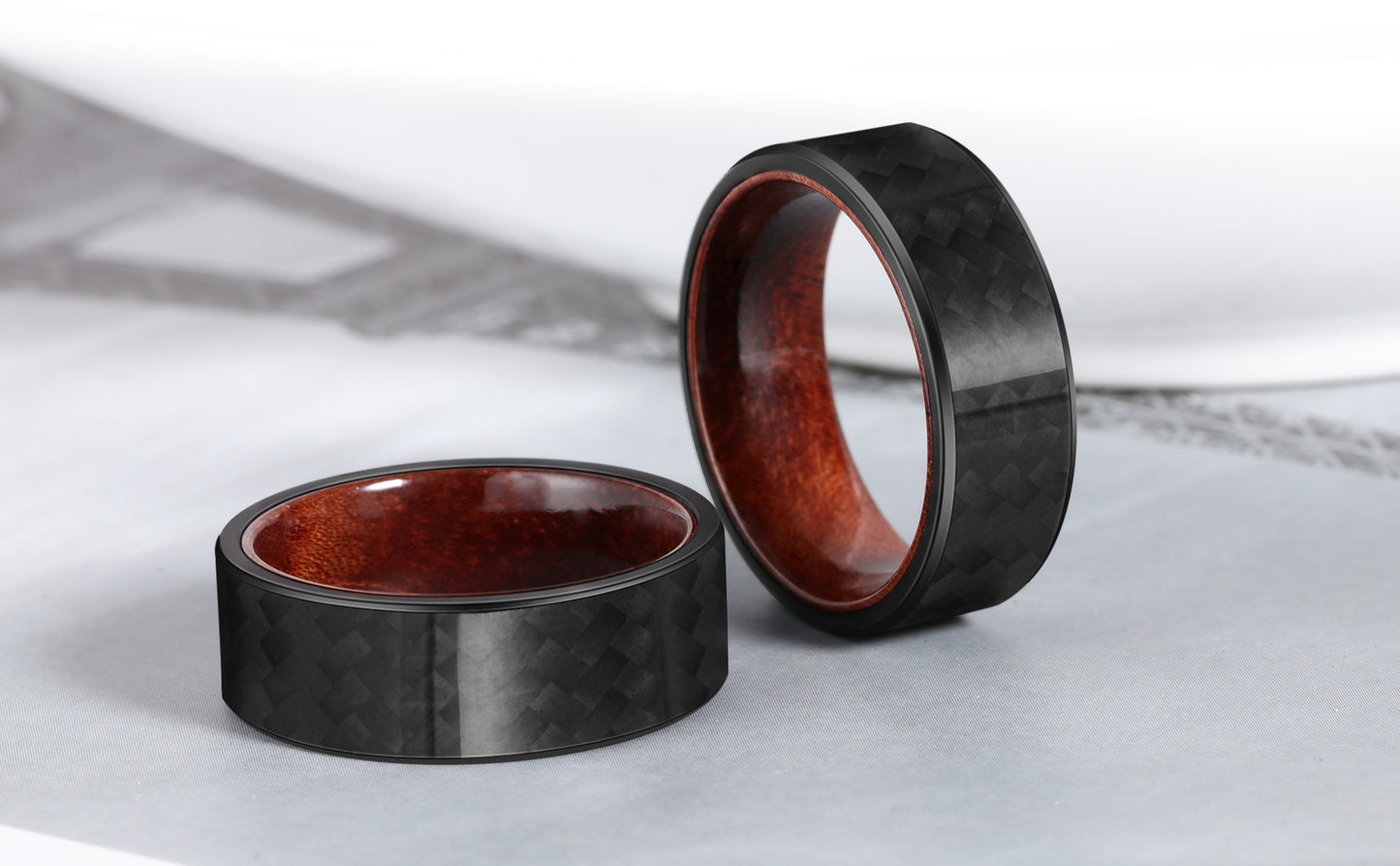 8mm Carbon Fiber Shell With Rosewood Inner Ring