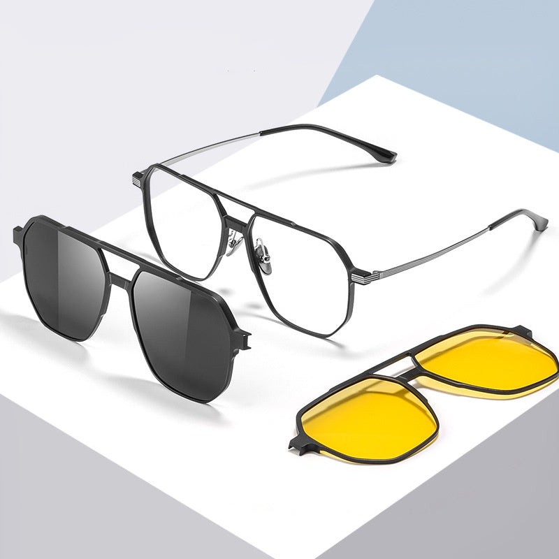 Aluminum Magnesium Alloys Aviators with Interchangeable Face Lenses