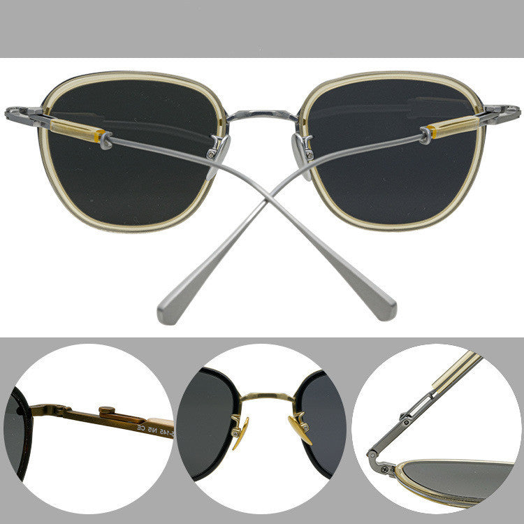 3    Classic Polarized Pure Titanium Polygon Frame Sunglasses