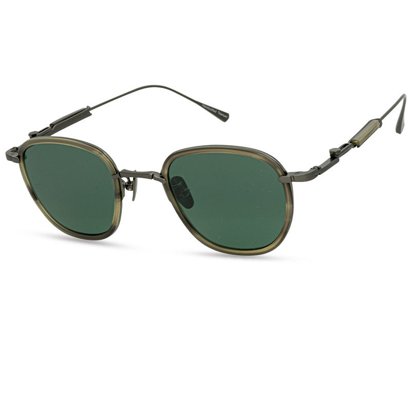 3    Classic Polarized Pure Titanium Polygon Frame Sunglasses