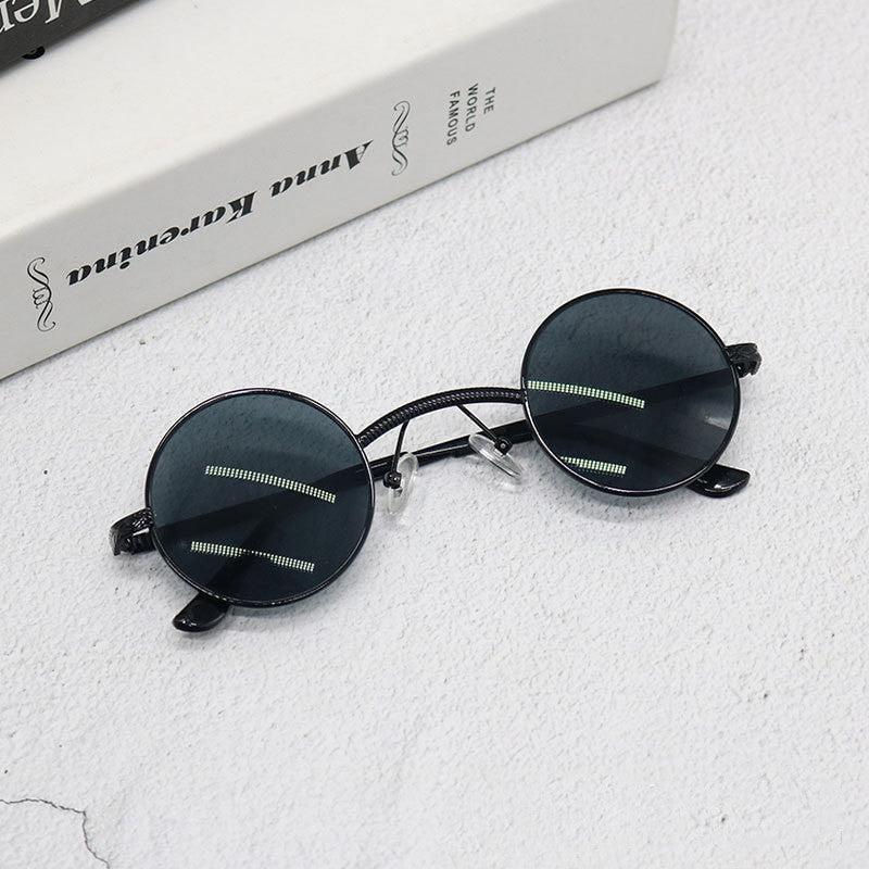 Round Senior Steampunk Fashion Eye Protection Sunglasses