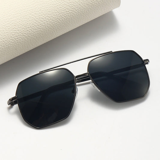 3  aviator frameless and frames   New Fashion Double Beam Sunglasses