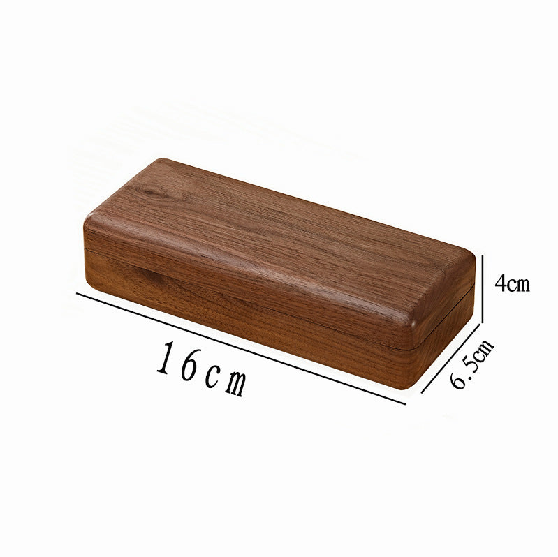 Solid Wood Glasses Case Black Walnut