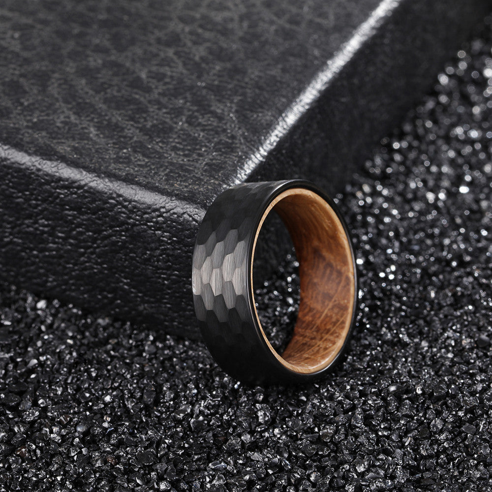 Scratch Resistant Ring With Barrel Wood