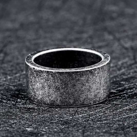 Rough Cut wide style men's ring Titanium