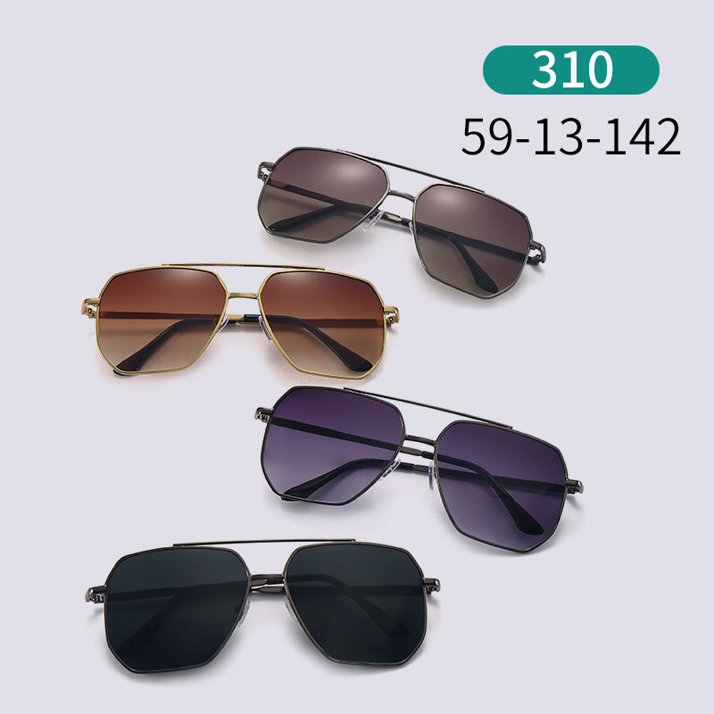 3  aviator frameless and frames   New Fashion Double Beam Sunglasses
