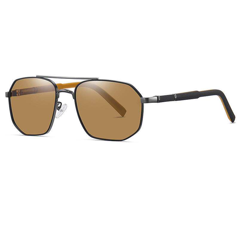 Aviator square sunglasses with geometric vibes