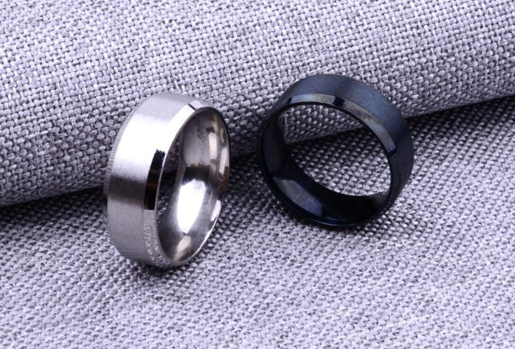 Black or Silver Tungsten Rings