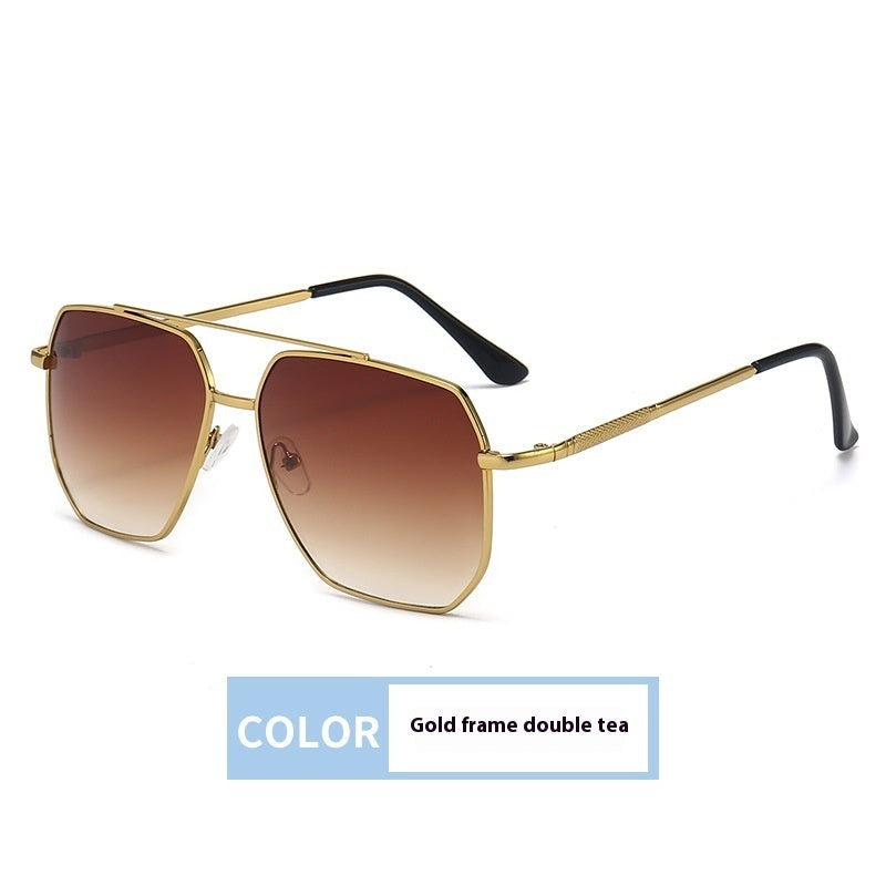 3  aviator frameless and frames   New Fashion Double Beam Sunglasses