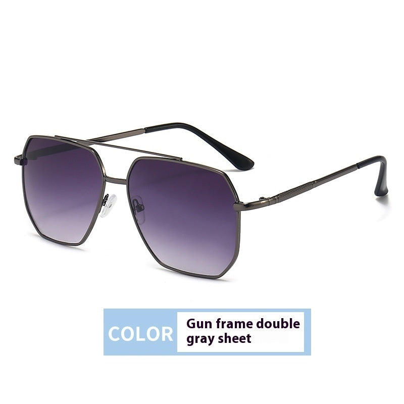 3  aviator frameless and frames   New Fashion Double Beam Sunglasses
