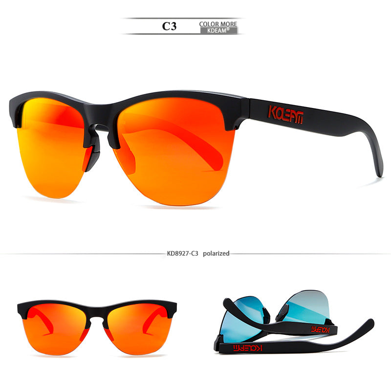 3    TR90 Half-frame Polarized Sunglasses European And American Men