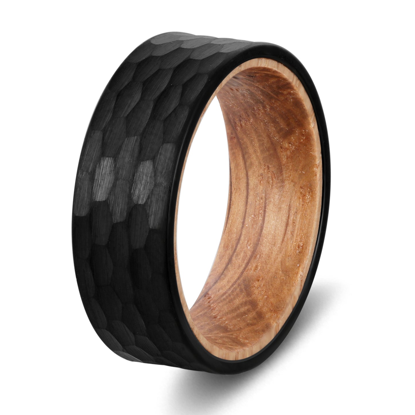 Scratch Resistant Ring With Barrel Wood