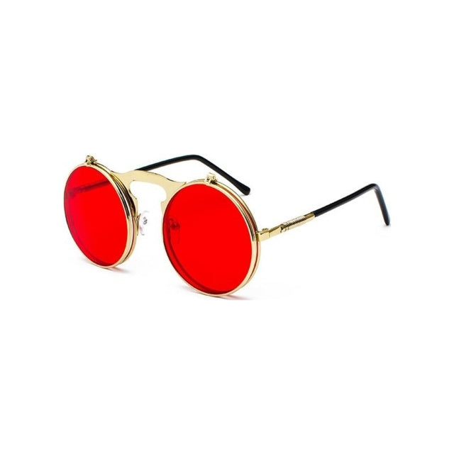 Flip top round sunglasses. Jeepers!