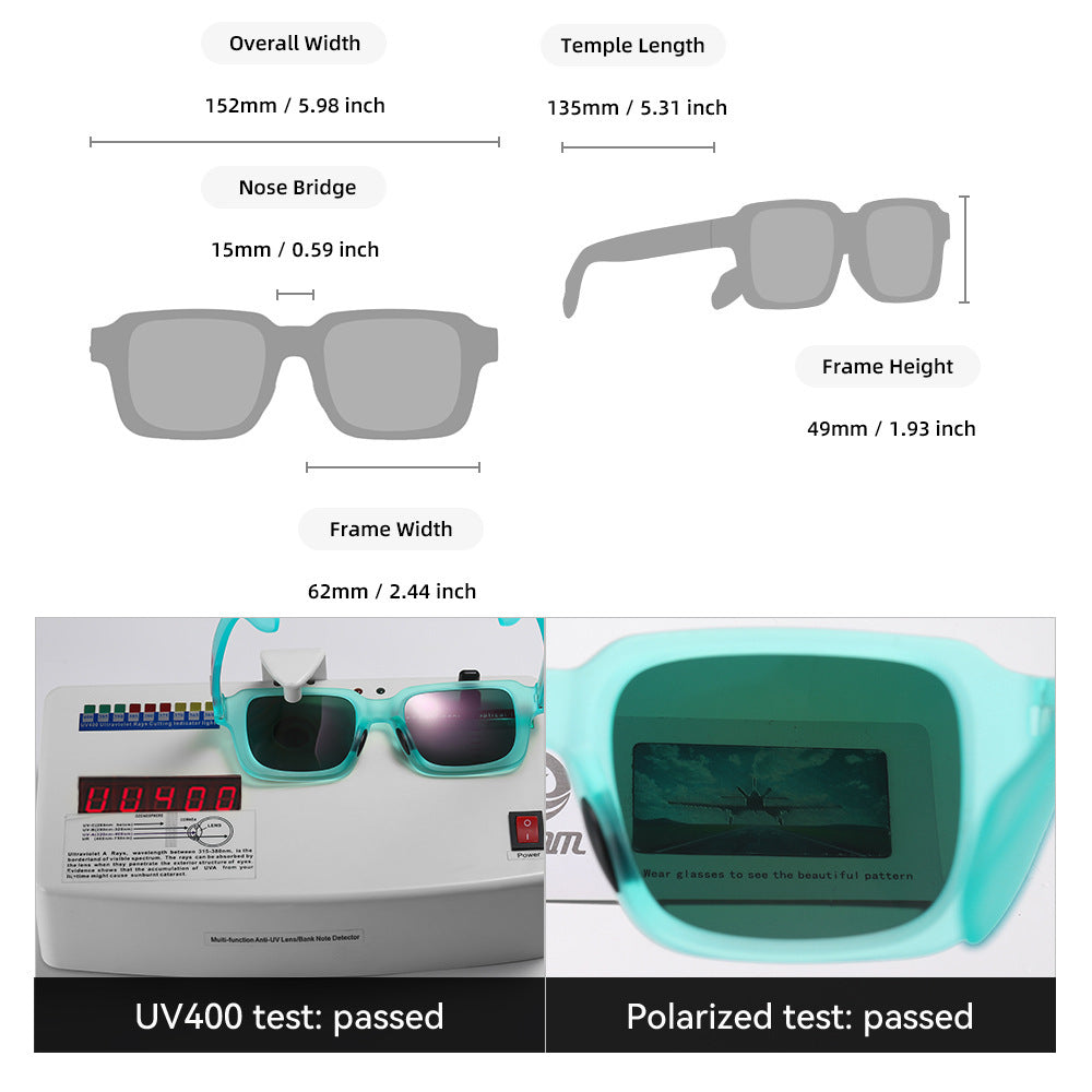 3    TR90 Colorful Polarized Sunglasses Square