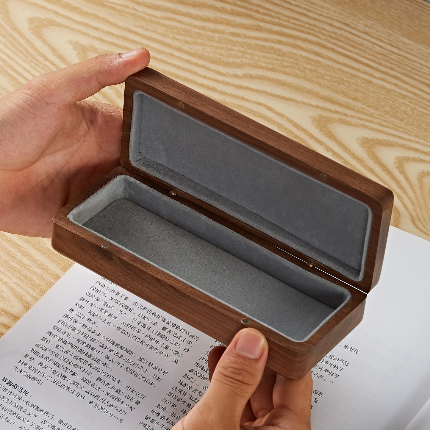 Solid Wood Glasses Case Black Walnut