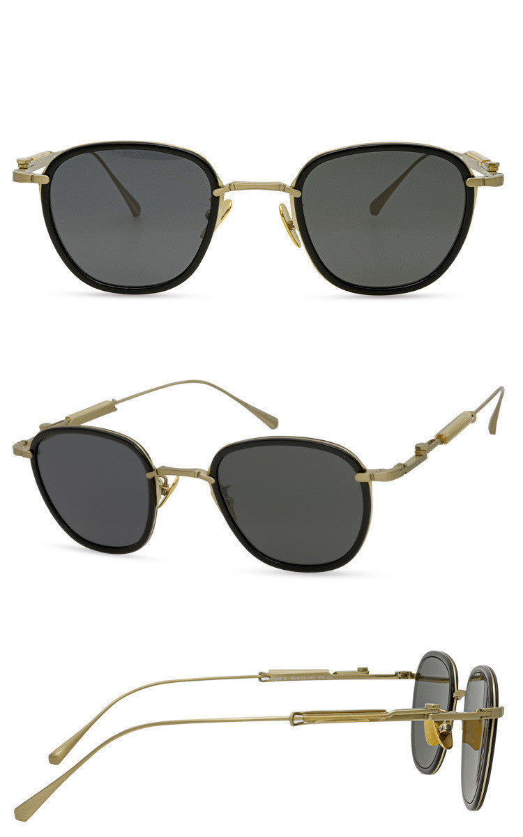 3    Classic Polarized Pure Titanium Polygon Frame Sunglasses