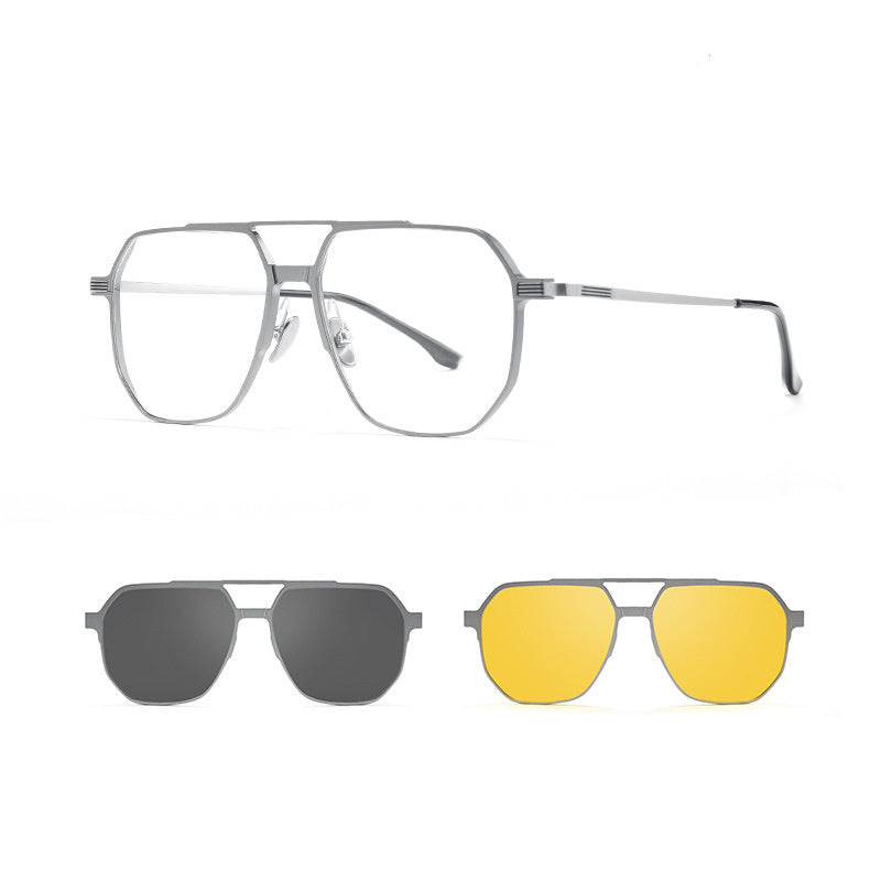 Aluminum Magnesium Alloys Aviators with Interchangeable Face Lenses