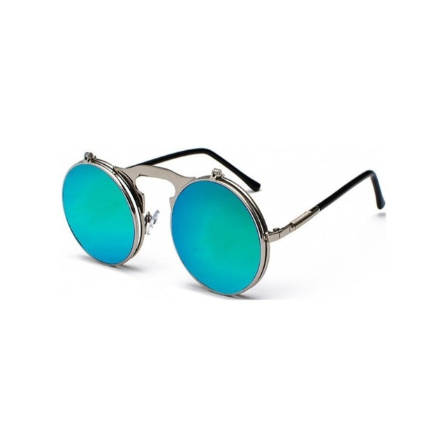 Flip top round sunglasses. Jeepers!
