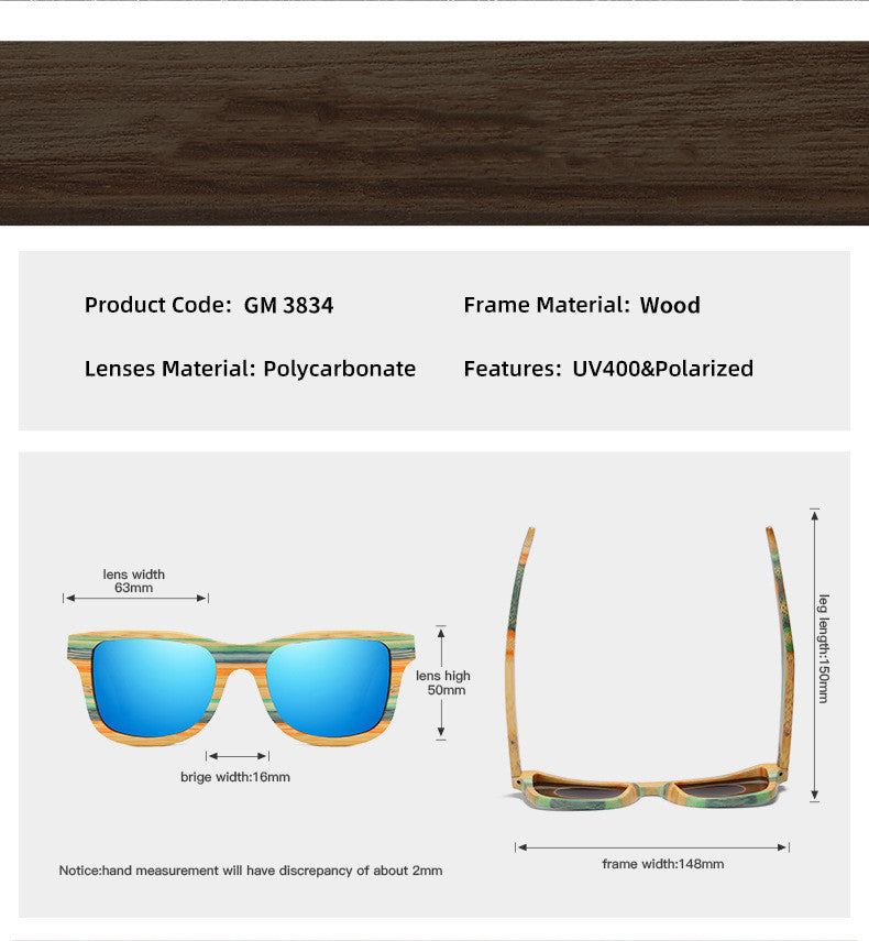 Bamboo Shades Unisex Wayfarer Design